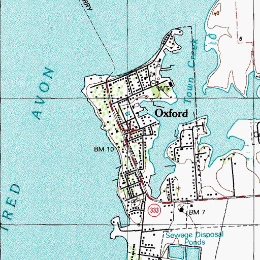 Topographic Map of Oxford Police Department, MD