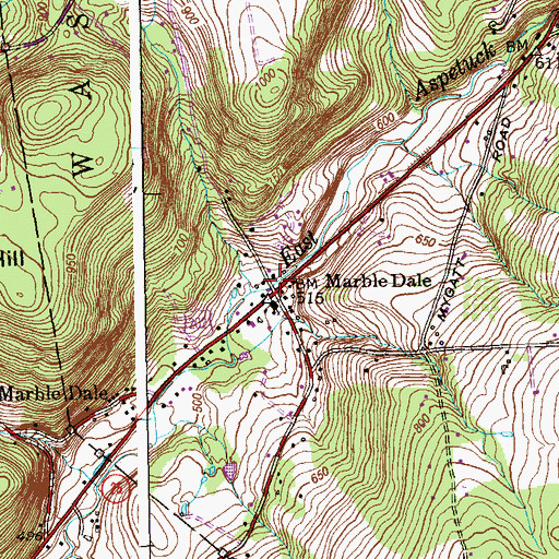 Topographic Map of Marble Dale, CT