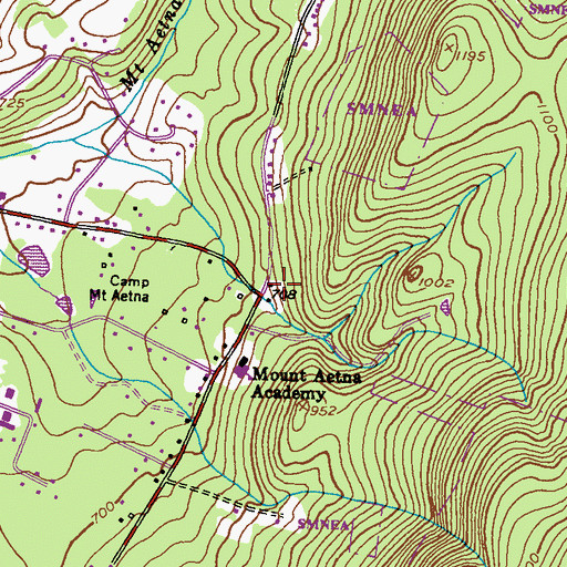 Topographic Map of Mount Aetna Volunteer Fire Department Company 16, MD