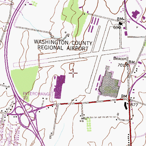 Topographic Map of Hagerstown Regional Airport Fire Department, MD