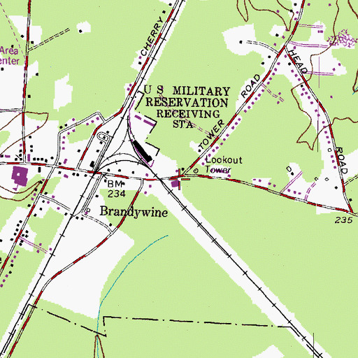 Topographic Map of Prince Georges County Brandywine Volunteer Fire Department and EMS Company 40, MD