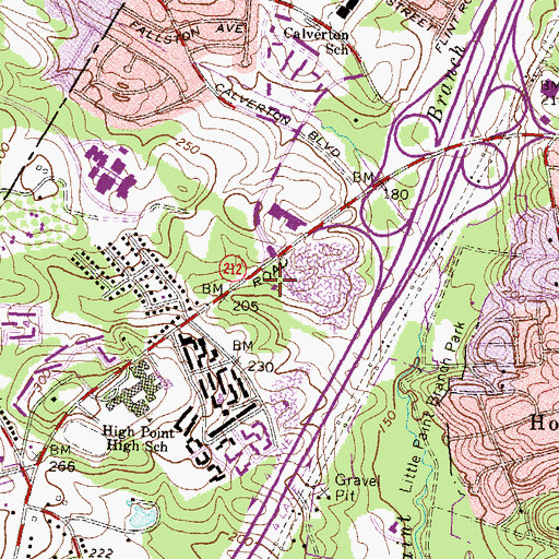 Topographic Map of Prince Georges County Fire and EMS Company 841, MD