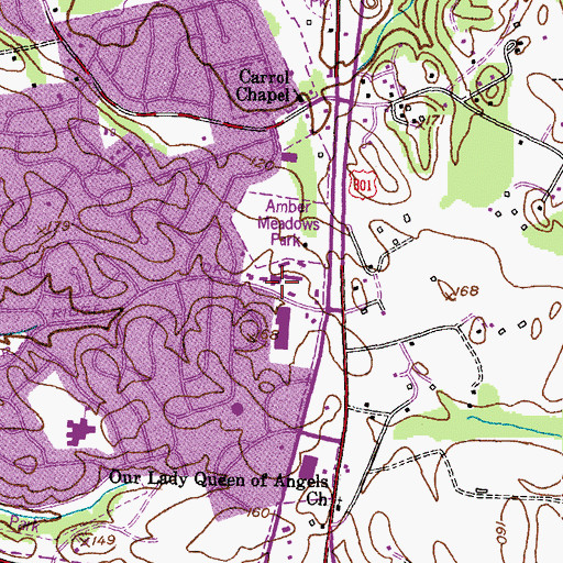 Topographic Map of Prince Georges County Fire / EMS Company 843 Bowie Volunteer Fire Department Bowie, MD