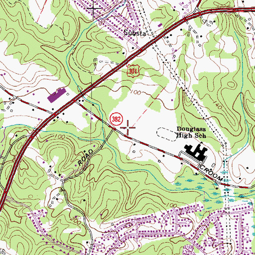 Topographic Map of Prince Georges County Volunteer Fire Department Marlboro Volunteer Fire Department Station 2, MD
