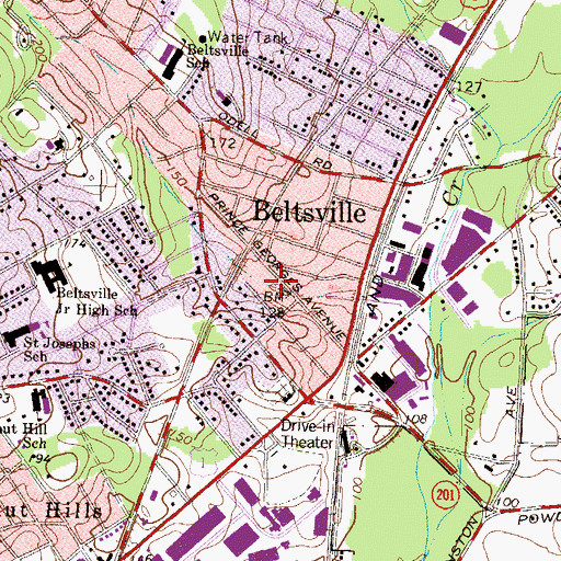 Topographic Map of Prince Georges County Fire and EMS Company 831, MD