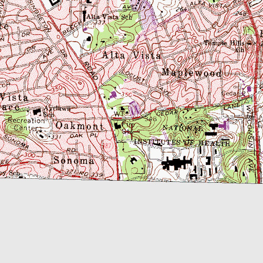 Topographic Map of National Institutes of Health Fire Department Station 51, MD