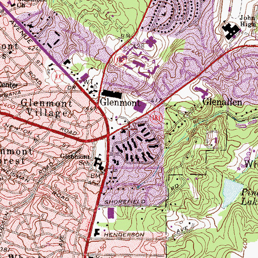 Topographic Map of Montgomery County Department of Police 4th District Wheaton, MD