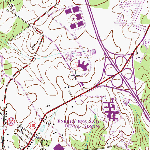 Topographic Map of Montgomery County Police Department Fifth District Germantown, MD