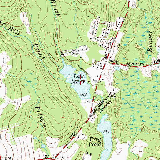Topographic Map of Lake Marie, CT