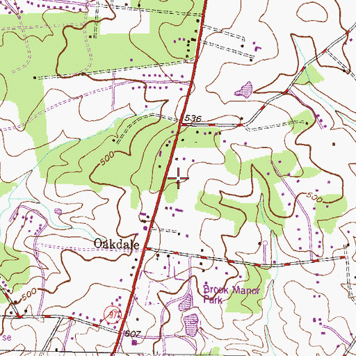 Topographic Map of Sandy Spring Volunteer Fire Department Station 40, MD