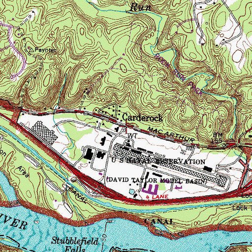 Topographic Map of Navel Ship Research and Development Fire Department, MD