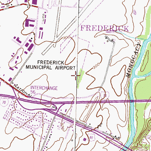 Topographic Map of Maryland State Police Department Barracks B Frederick, MD