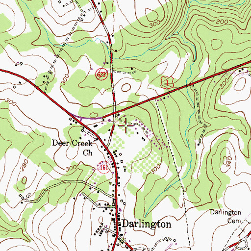 Topographic Map of Darlington Volunteer Fire Company Station 1, MD