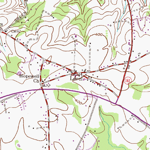 Topographic Map of Level Volunteer Fire Company, MD