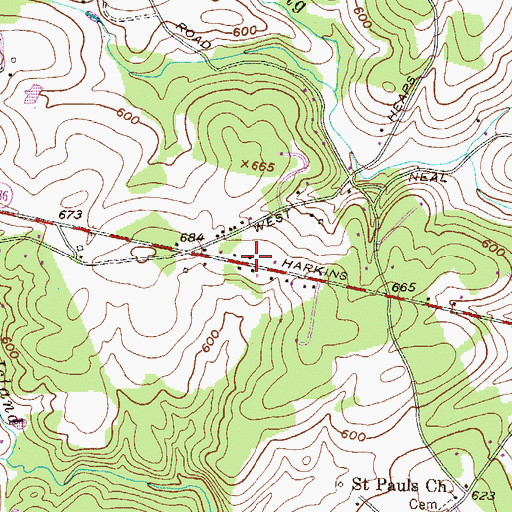 Topographic Map of Norrisville Volunteer Fire Company, MD
