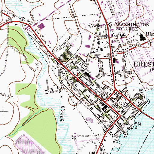 Topographic Map of Chestertown Police Department, MD