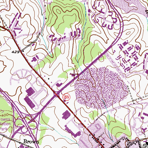 Topographic Map of Gaithersburg - Washington Grove Volunteer Fire Department Station 8, MD