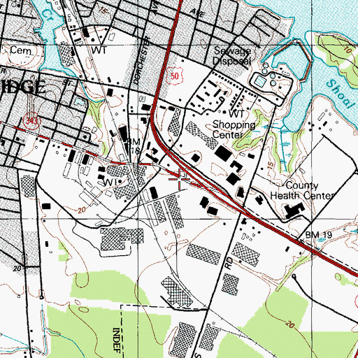 Topographic Map of Cambridge Police Department, MD