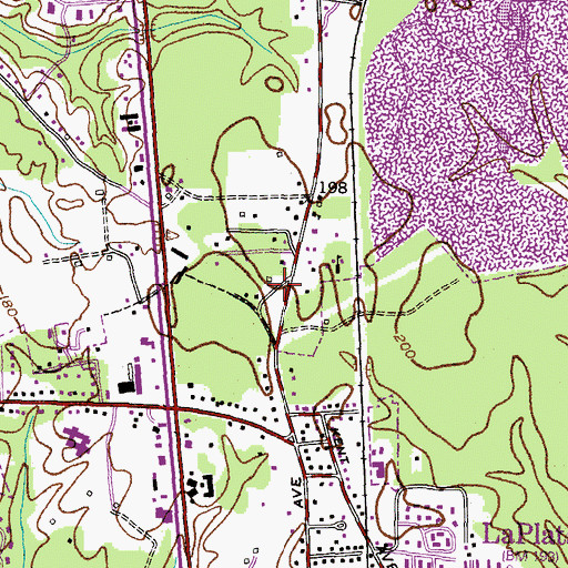 Topographic Map of La Plata Volunteer Fire Department, MD