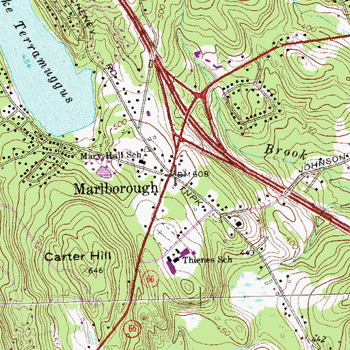 Topographic Map of Marlborough, CT
