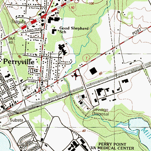 Topographic Map of Community Fire Company of Perryville Station 6, MD