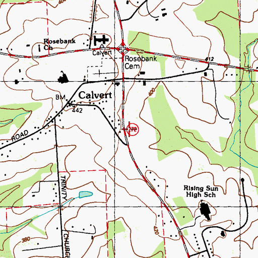 Topographic Map of Community Fire Company of Rising Sun Station 18, MD