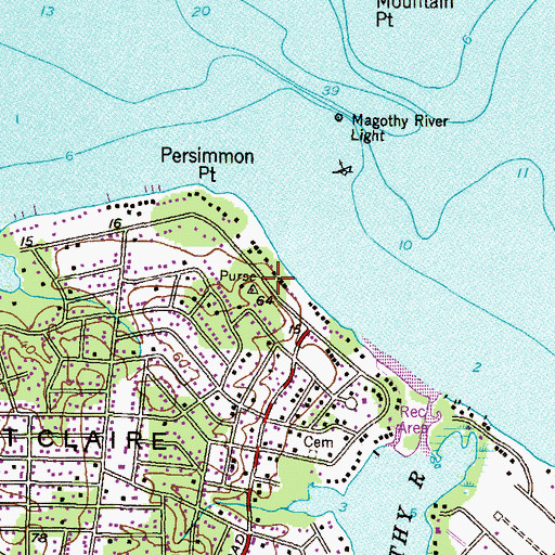 Topographic Map of Hurlock Police Department, MD