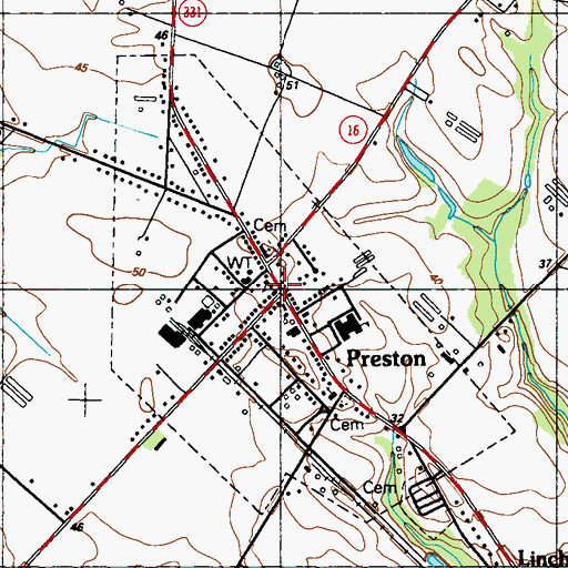 Topographic Map of Preston Police Department, MD