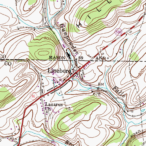Topographic Map of Carroll County Fire Department Station 7 Lineboro Volunteer Fire Department, MD