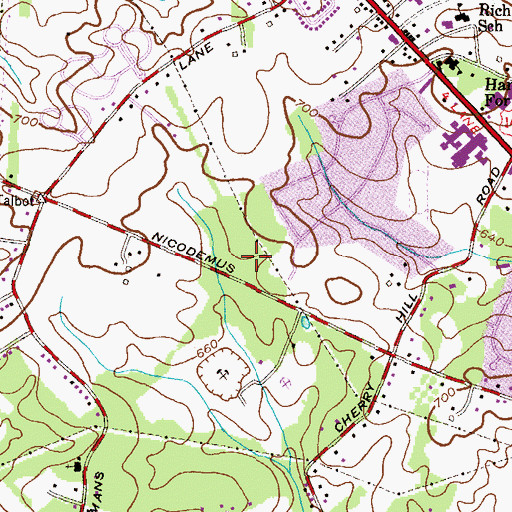 Topographic Map of Baltimore County Police Department Precinct 3 - Franklin, MD