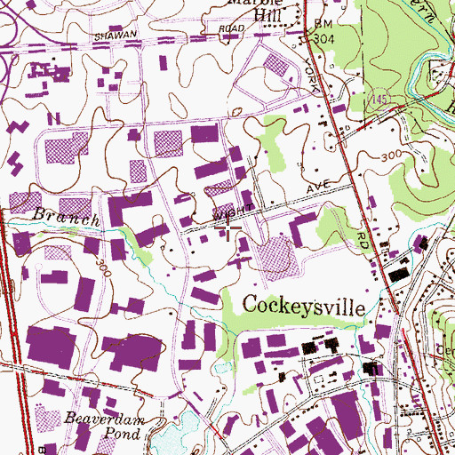 Topographic Map of Baltimore County Police Department Precinct 7 - Cockeysville, MD
