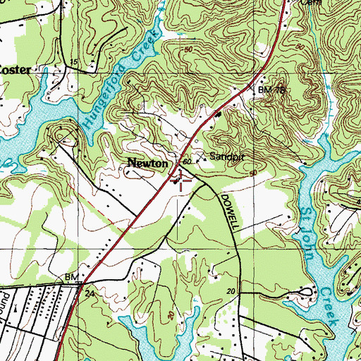 Topographic Map of Solomons Volunteer Rescue Squad and Fire Department Company 3, MD