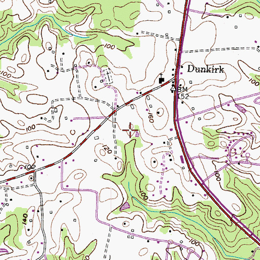 Topographic Map of Calvert County Station 5 Dunkirk Volunteer Fire Department, MD