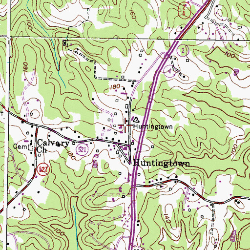 Topographic Map of Huntingtown Fire and Rescue Company Department 6, MD