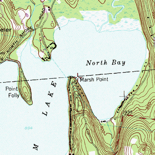 Topographic Map of Marsh Point, CT