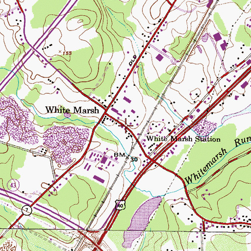 Topographic Map of White Marsh Volunteer Fire Company Station 20, MD