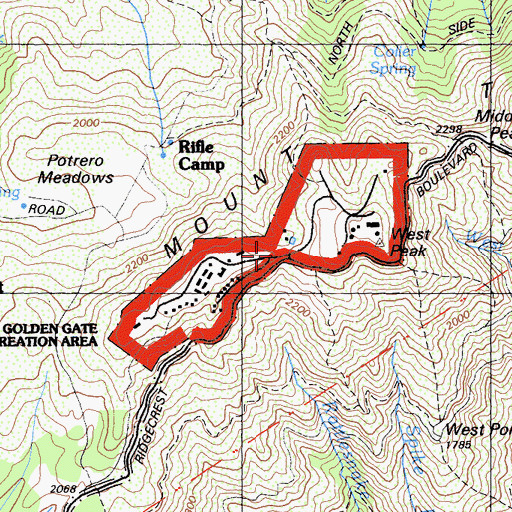 Topographic Map of Nike Site SF-90DC (historical), CA
