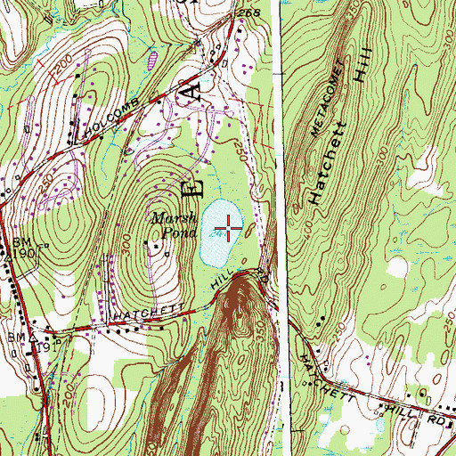 Topographic Map of Marsh Pond, CT