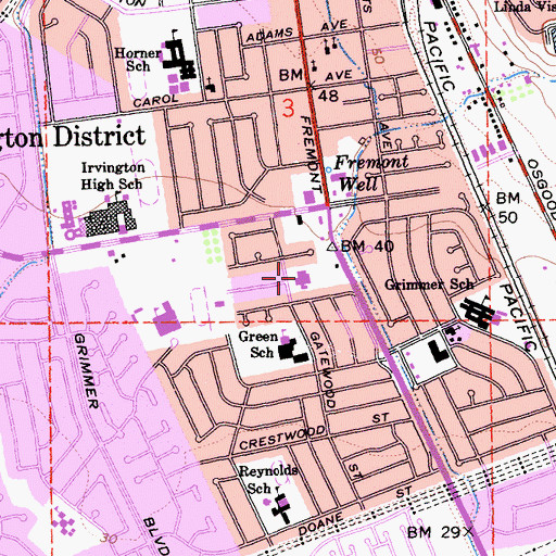 Topographic Map of Church of Jesus Christ of Latter Day Saints, CA