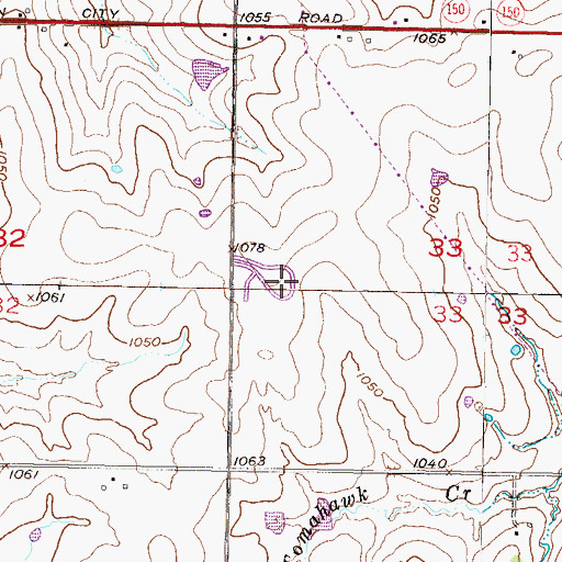 Topographic Map of Oak Lawn Memorial Gardens, KS