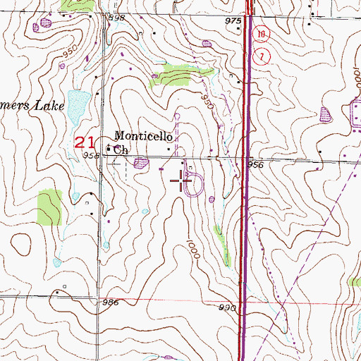 Topographic Map of Shawnee Mission Memory Gardens, KS