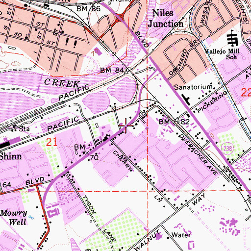 Topographic Map of Lighthouse Bible Fellowship Church, CA