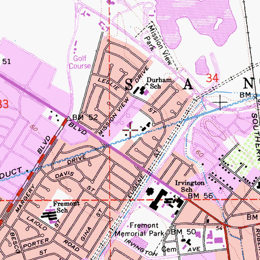 Topographic Map of Our Lady of Guadalupe Church, CA