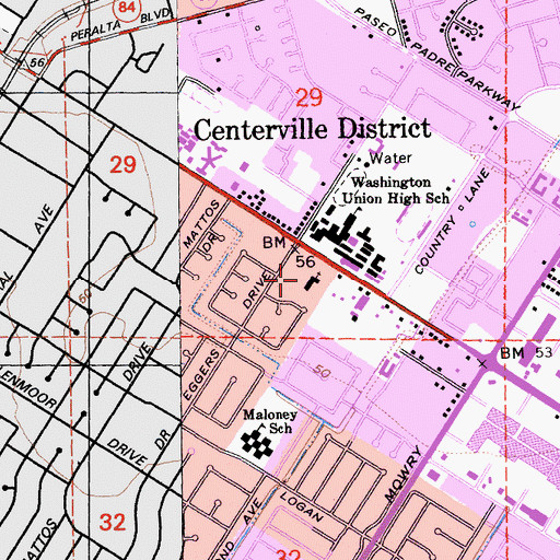 Topographic Map of Prince of Peace Lutheran Church, CA
