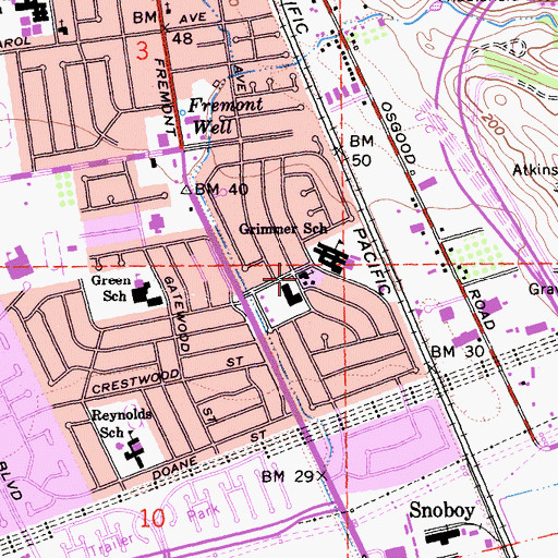 Topographic Map of Vedic Dharma Samaj Temple, CA