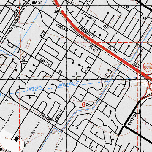 Topographic Map of Emmanuel Mission Church, CA