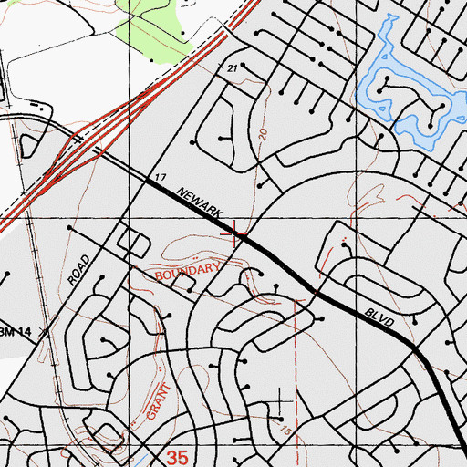 Topographic Map of First Presbyterian Church, CA