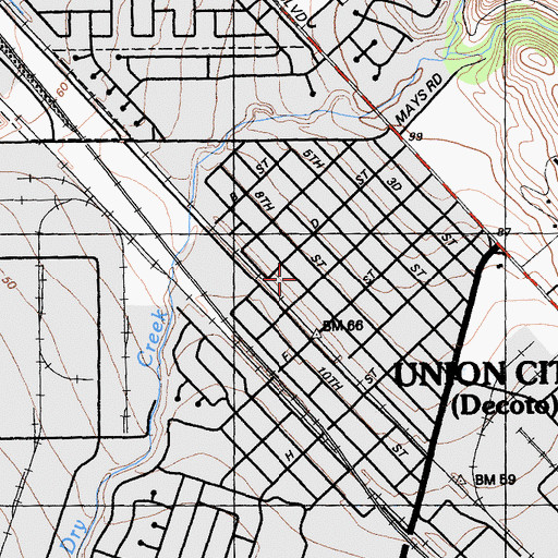 Topographic Map of Luz Del Valle Church, CA