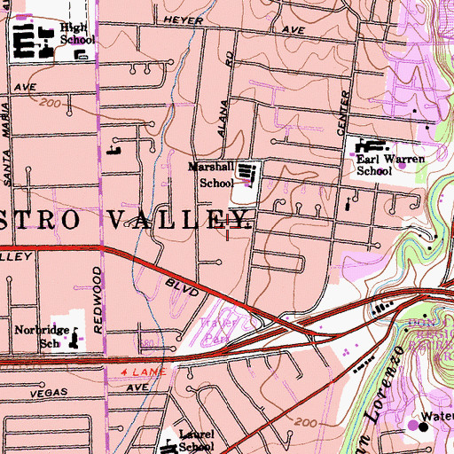 Topographic Map of First Christian Church, CA