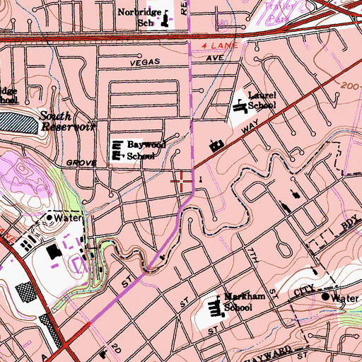 Topographic Map of New Life Christian Fellowship Church, CA